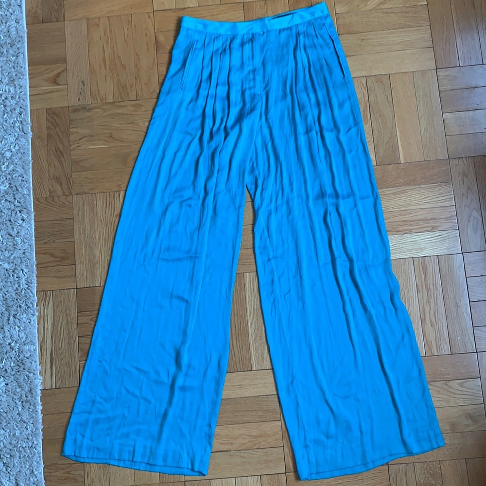 NWT women Rag&Bone Turquoise wide-leg pants. Size2